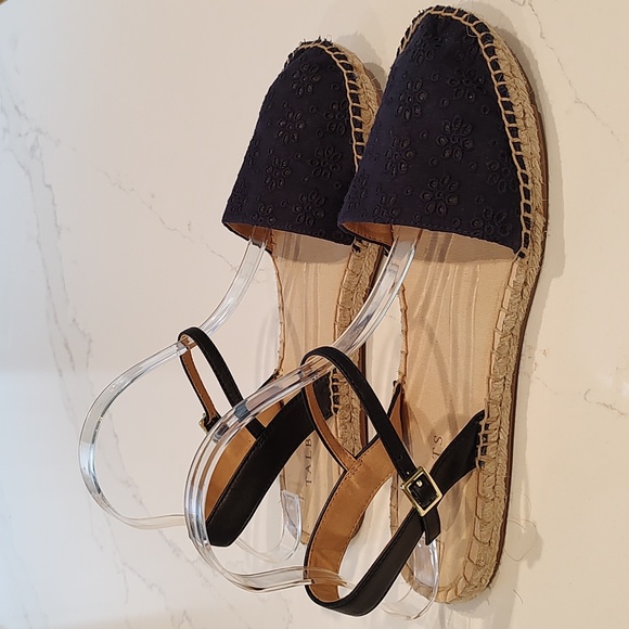 Talbots Shoes Talbots Izzy Dorsay Navy Eyelet Espadrilles Poshmark